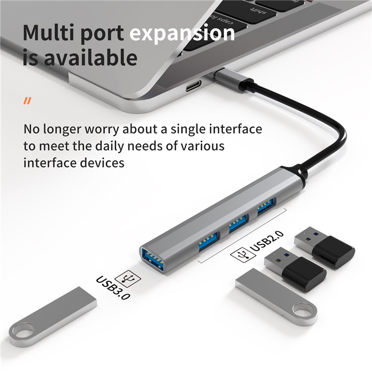 USB-концентратор iNeez Slim 4-in-1 USB-C Hub