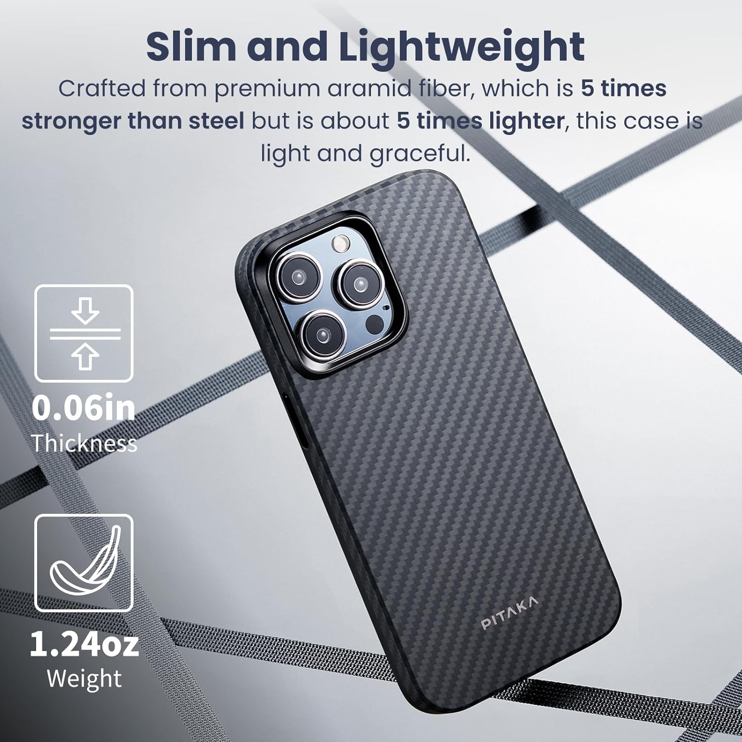 Чехол Pitaka MagEZ Case Pro 4 для iPhone 15 Pro (6.1) Black/Grey Twill