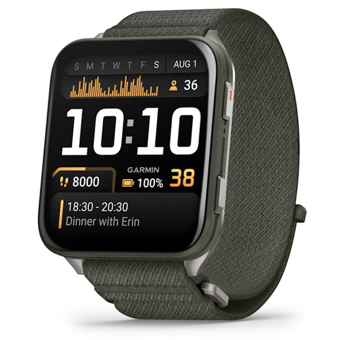 Умные часы Garmin Venu X1 Moss with Titanium Caseback and Moss ComfortFit Nylon Band (010-02980-03)