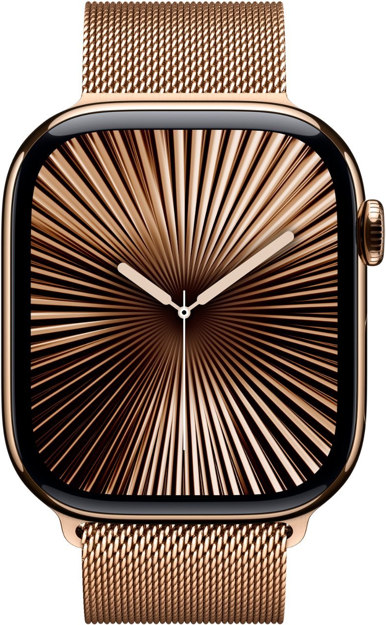 Умные часы Apple Watch Series 10 GPS + Cellular, 46mm Gold Titanium Case with Gold Milanese Loop - S/M