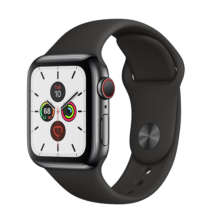 Часы Apple Watch Series 5 GPS + Cellular 40mm (MWWW2) (Space Black Stainless Steel Case with Black Sport Band)
