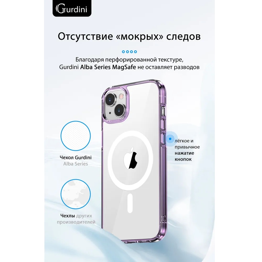 Чехол Gurdini Alba Series with Magsafe Clear для iPhone 14