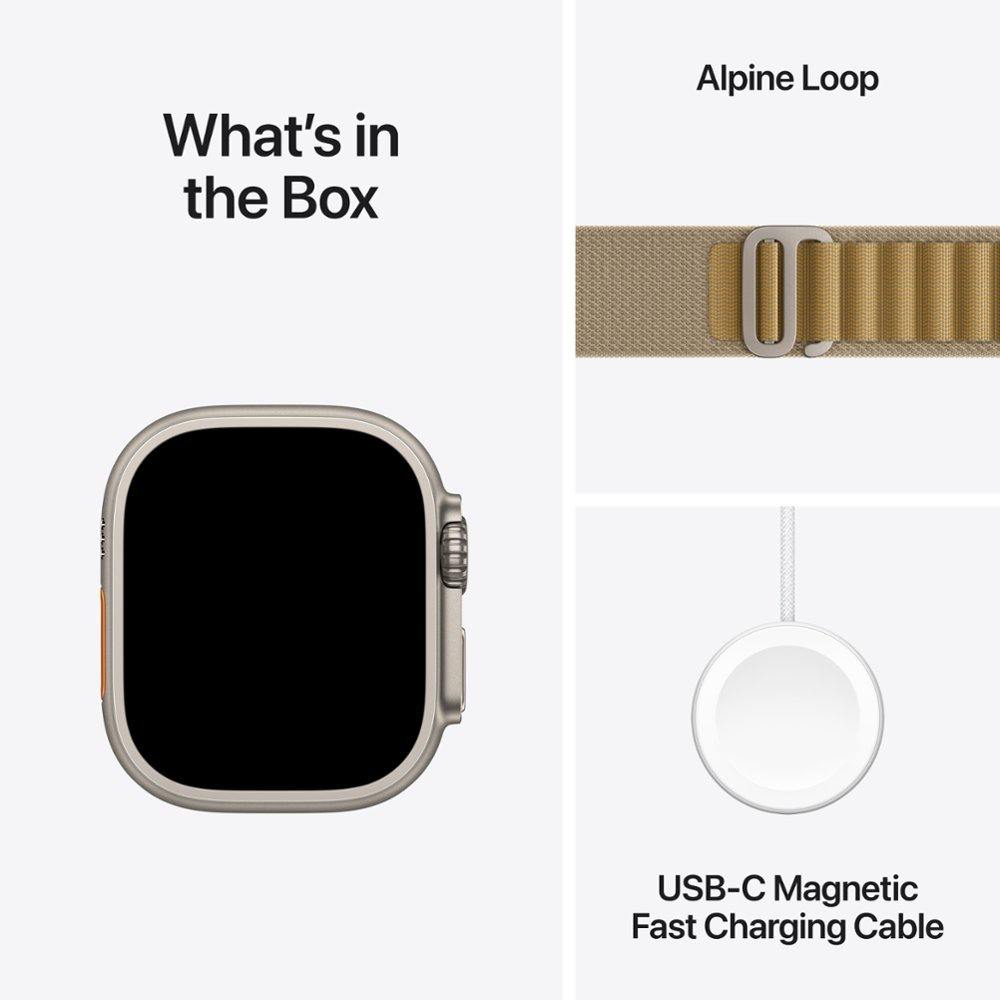Умные часы Apple Watch Ultra 2 GPS + Cellular, 49mm Natural Titanium Case with Tan Alpine Loop - Medium