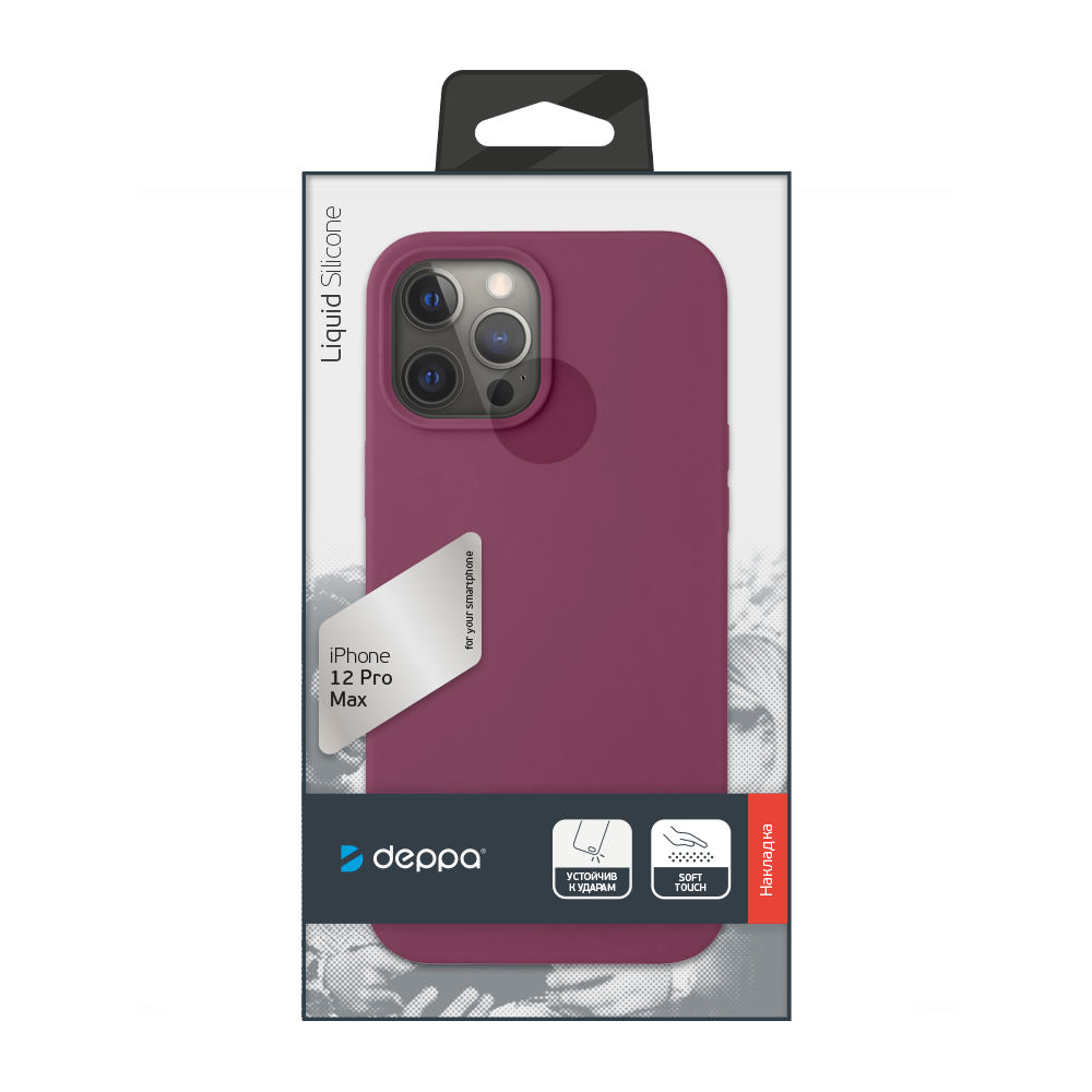 Чехол Deppa Liquid Silicone Case Burgundy (87785) для Apple iPhone 12 Pro Max