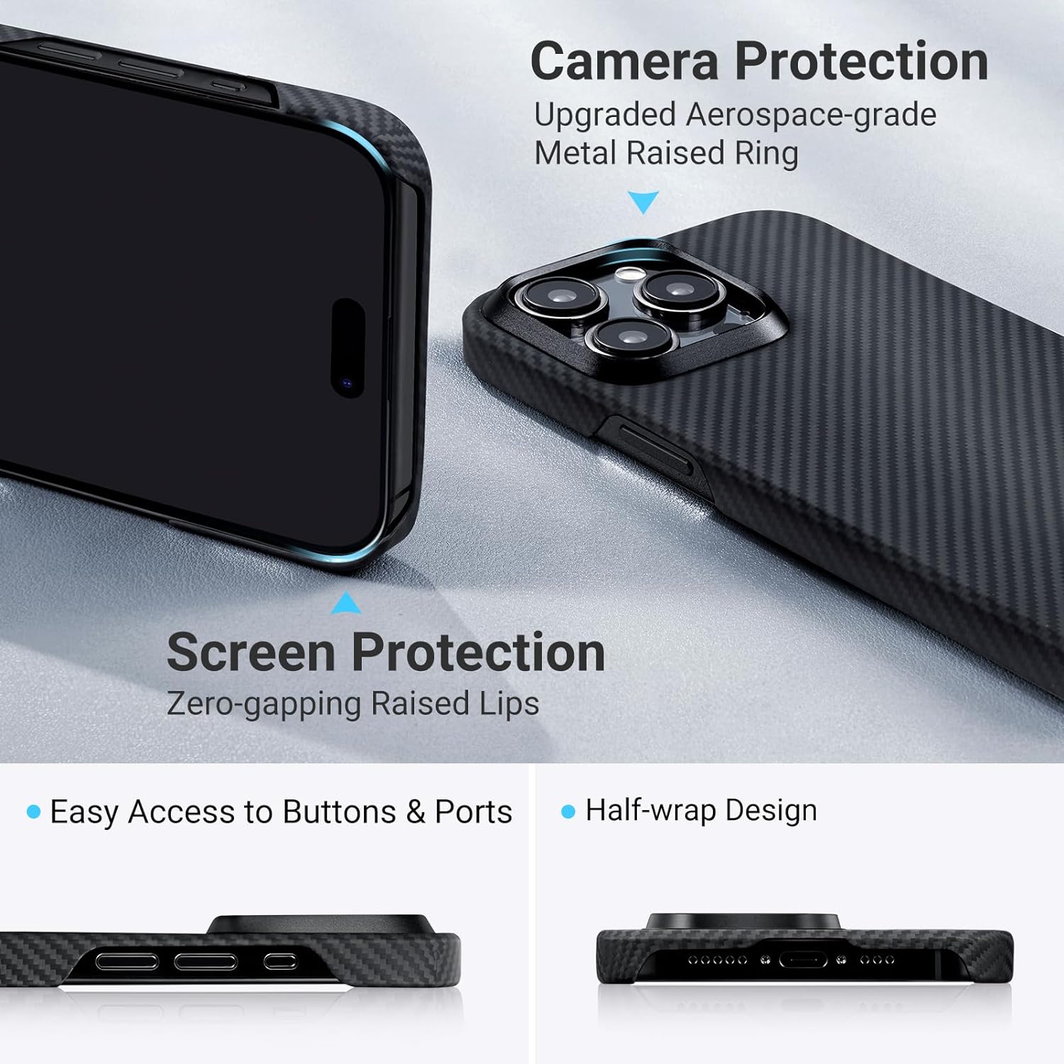 Чехол Pitaka MagEZ Case 4 для iPhone 15 Pro (6.1) Black/Grey Twill