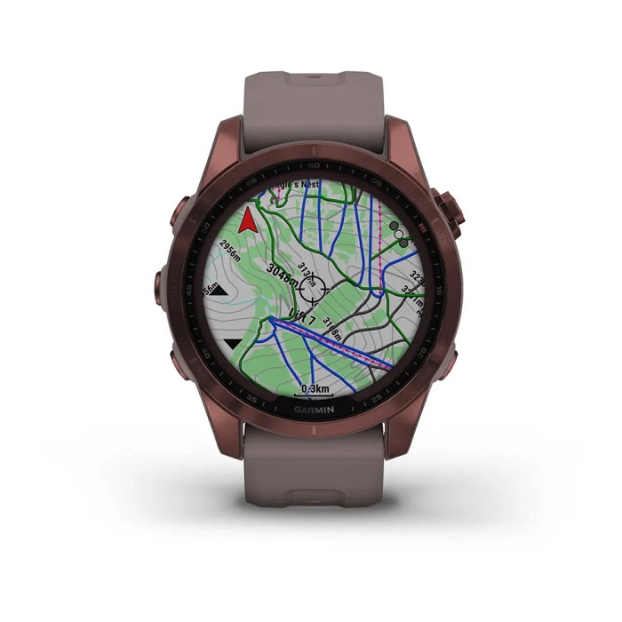 Умные часы Garmin fenix 7S – Sapphire Solar Edition Dark Bronze Titanium with Shale Grey Band (010-02539-29)