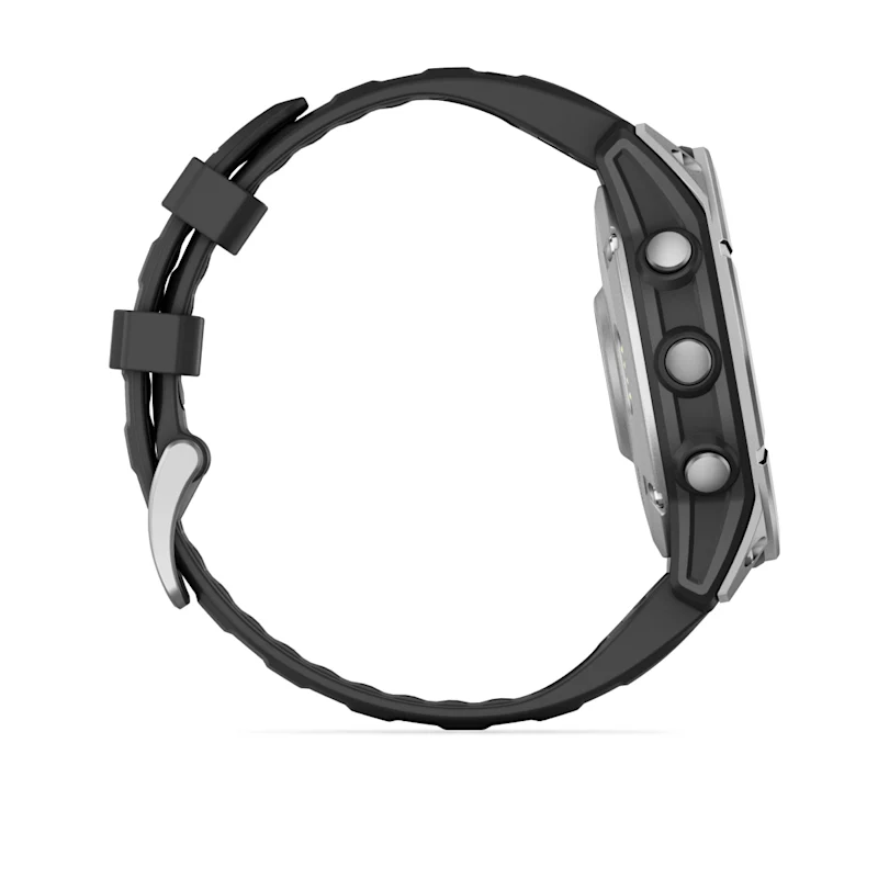 Умные часы Garmin Fenix E AMOLED Stainless Steel with Black Silicone Band (010-03025-00)
