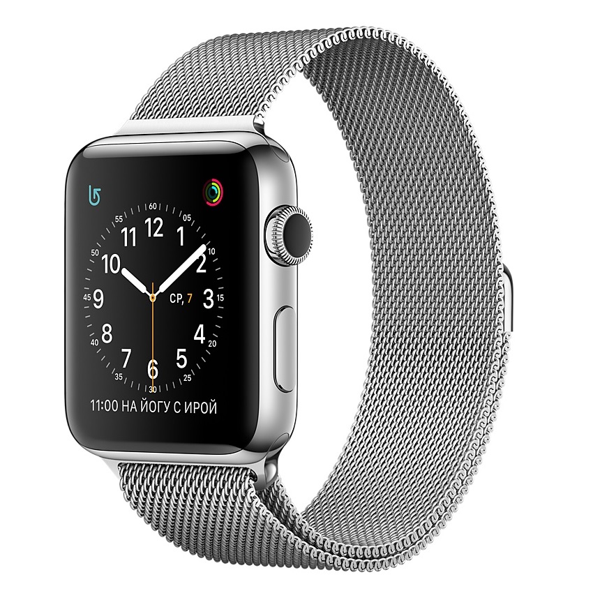 Часы Apple Watch Series 2 42mm (Silver Stainless Steel Case with Silver Milanese Loop)