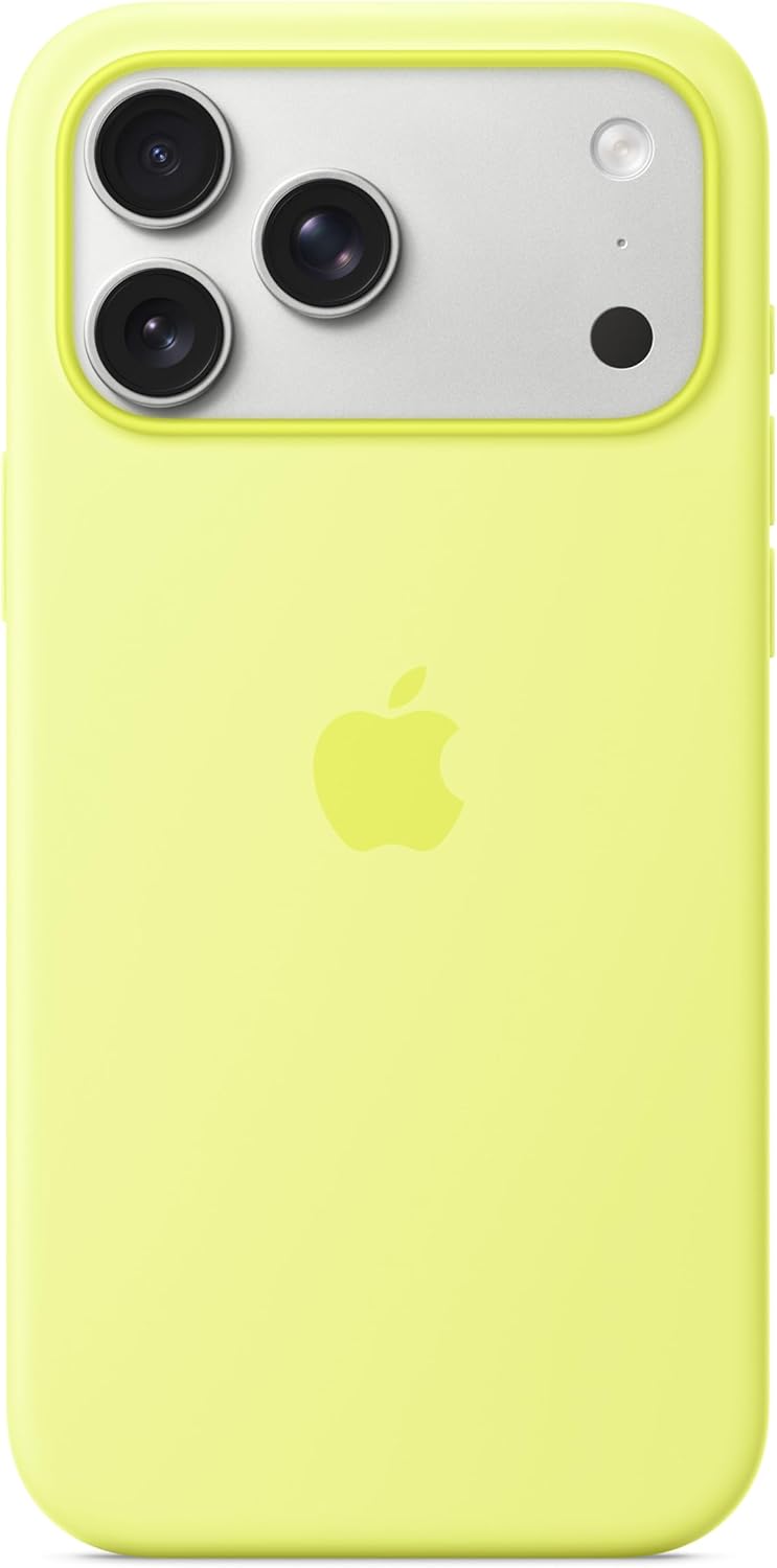 Силиконовый чехол Apple iPhone 17 Pro Max Silicone Case with MagSafe – Neon Yellow (MGFM4ZM/A)