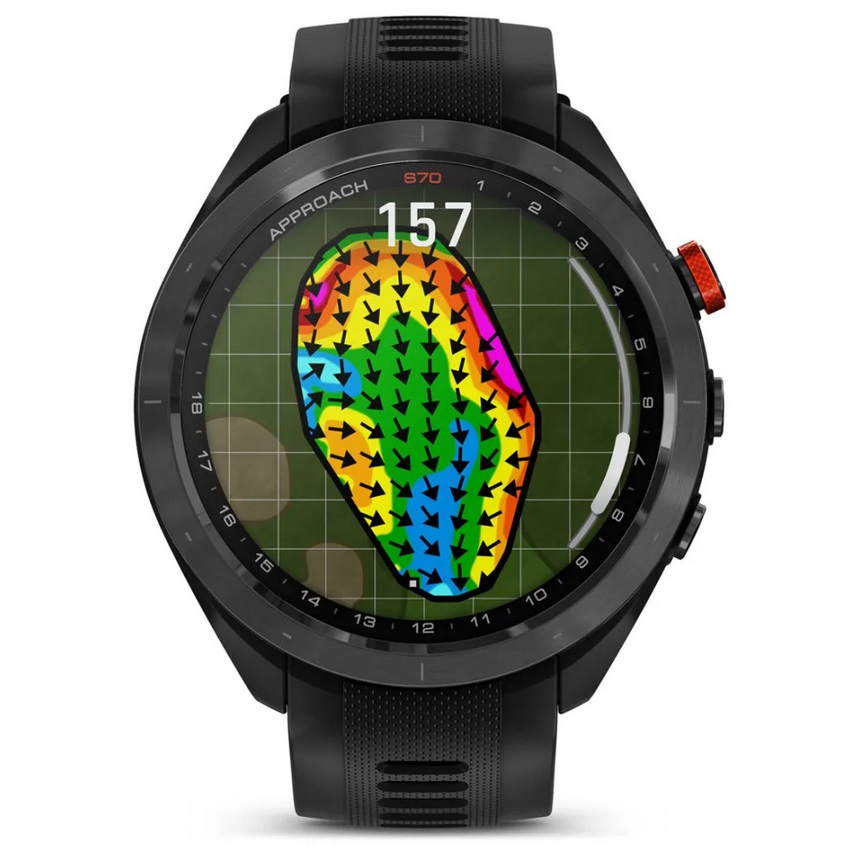 Умные часы Garmin Approach S70 - 47 mm Black Ceramic Bezel with Black Silicone Band (010-02746-12)