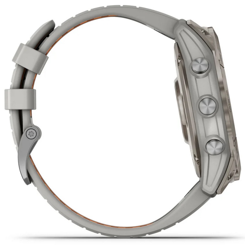 Умные часы Garmin fenix 7X Pro – Sapphire Solar Edition Titanium with Fog Gray/Ember Orange Band (010-02778-15)