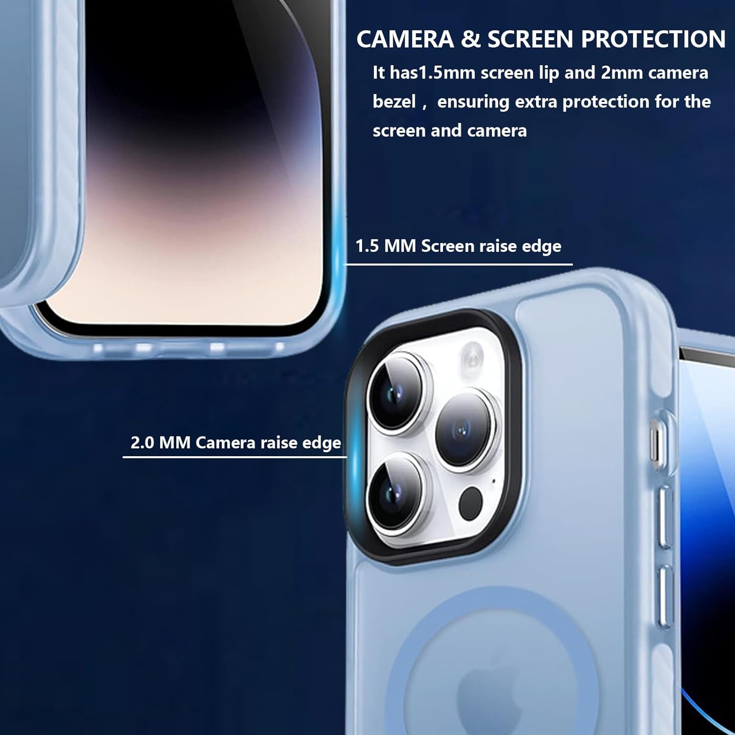 Чехол Gurdini Nano Series with Magsafe Blue для iPhone 15 Pro Max