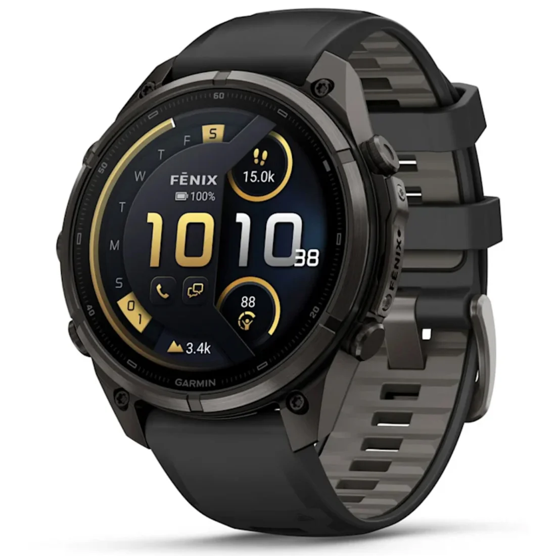 Умные часы Garmin fenix 9 Pro - 47 mm inReach Carbon Gray DLC Titanium with Black/Pebble Grey Silicone Band (010-04336-11)