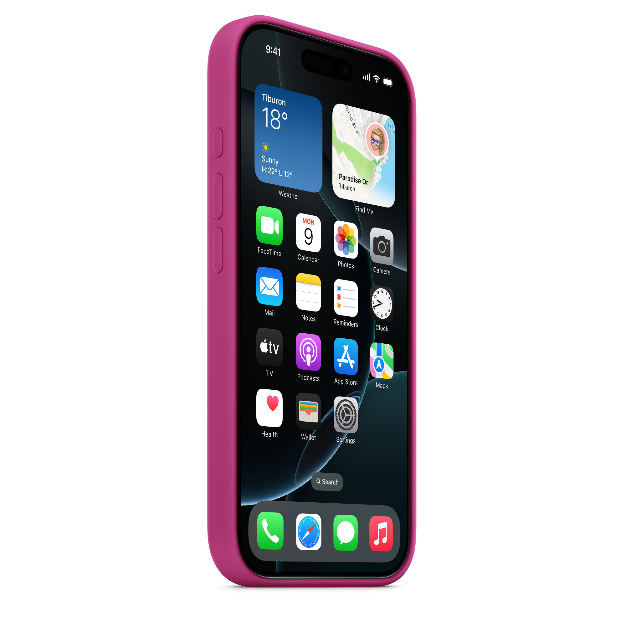 Силиконовый чехол Apple iPhone 16 Pro Silicone Case with MagSafe – Fuchsia (MYYN3ZM/A)