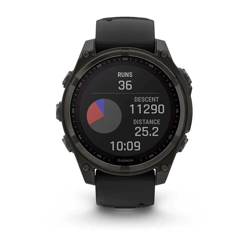 Умные часы Garmin fenix 8 – 47 mm Solar Sapphire carbon gray DLC titanium with black/pebble gray silicone (010-02906-11)