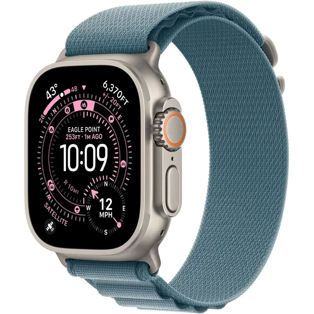 Умные часы Apple Watch Ultra 3 GPS + Cellular, 49mm Natural Titanium Case with Light Blue Alpine Loop - Small
