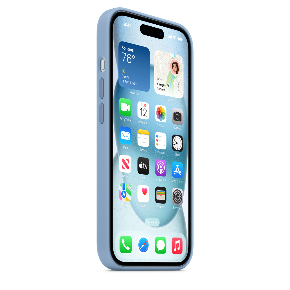 Силиконовый чехол Naturally Silicone Case with MagSafe Winter Blue для iPhone 15