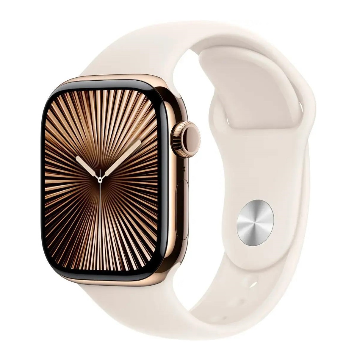Умные часы Apple Watch Series 10 GPS + Cellular, 42mm Gold Titanium Case with Starlight Sport Band - M/L