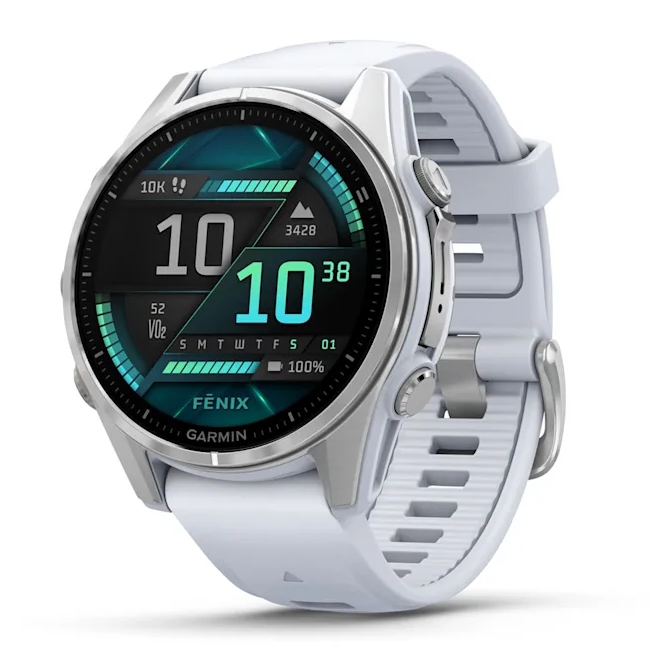 Умные часы Garmin fenix 8 – 43 mm AMOLED Silver with Whitestone Silicone band (010-02903-00)