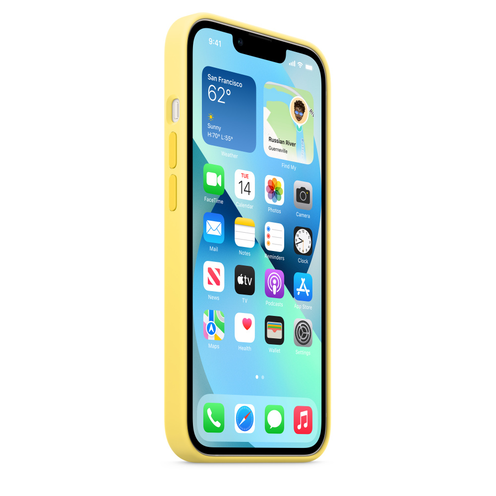 Силиконовый чехол Naturally Silicone Case with MagSafe Lemon Zest для iPhone 13