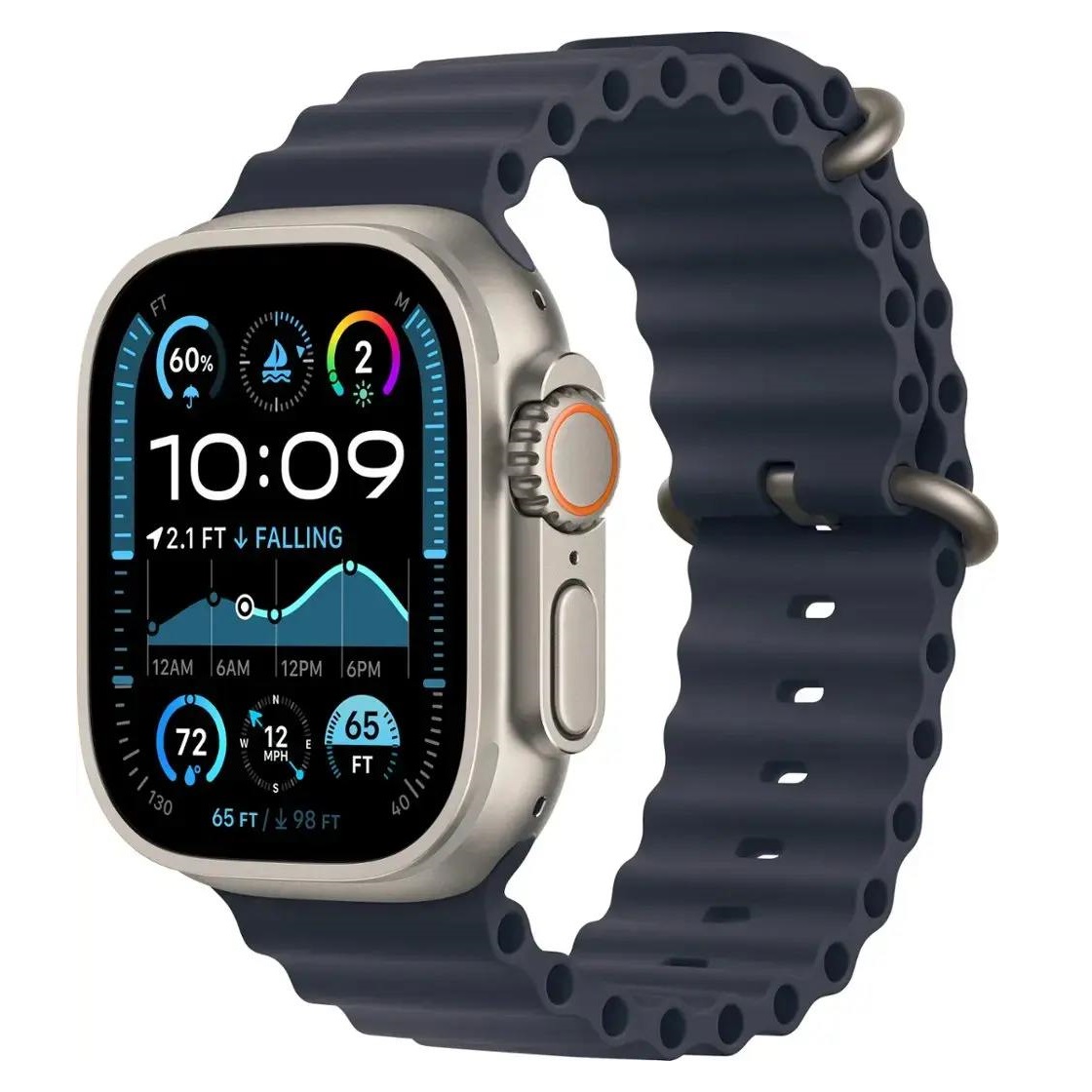 Умные часы Apple Watch Ultra 2 GPS + Cellular, 49mm Natural Titanium Case with Navy Ocean Band