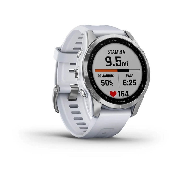Умные часы Garmin fenix 7S – Standard Edition Silver with Whitestone Band (010-02539-03)