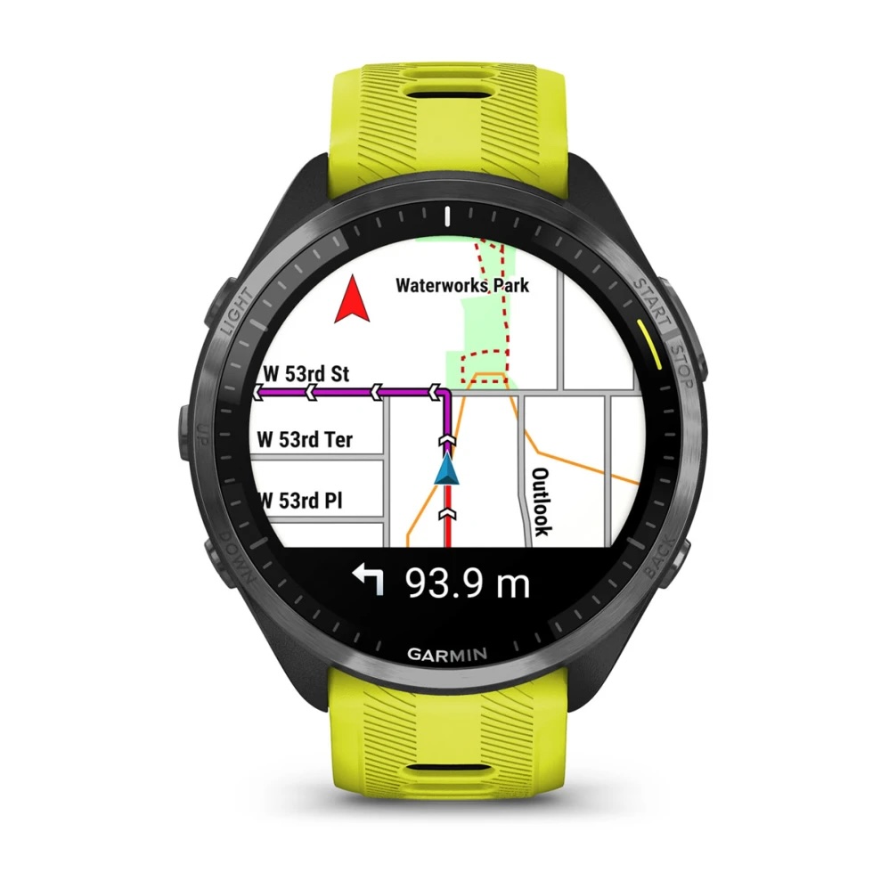 Умные часы Garmin Forerunner 965 Carbon Grey DLC Titanium Bezel with Black Case and Amp Yellow/Black Silicone Band (010-02809-12)