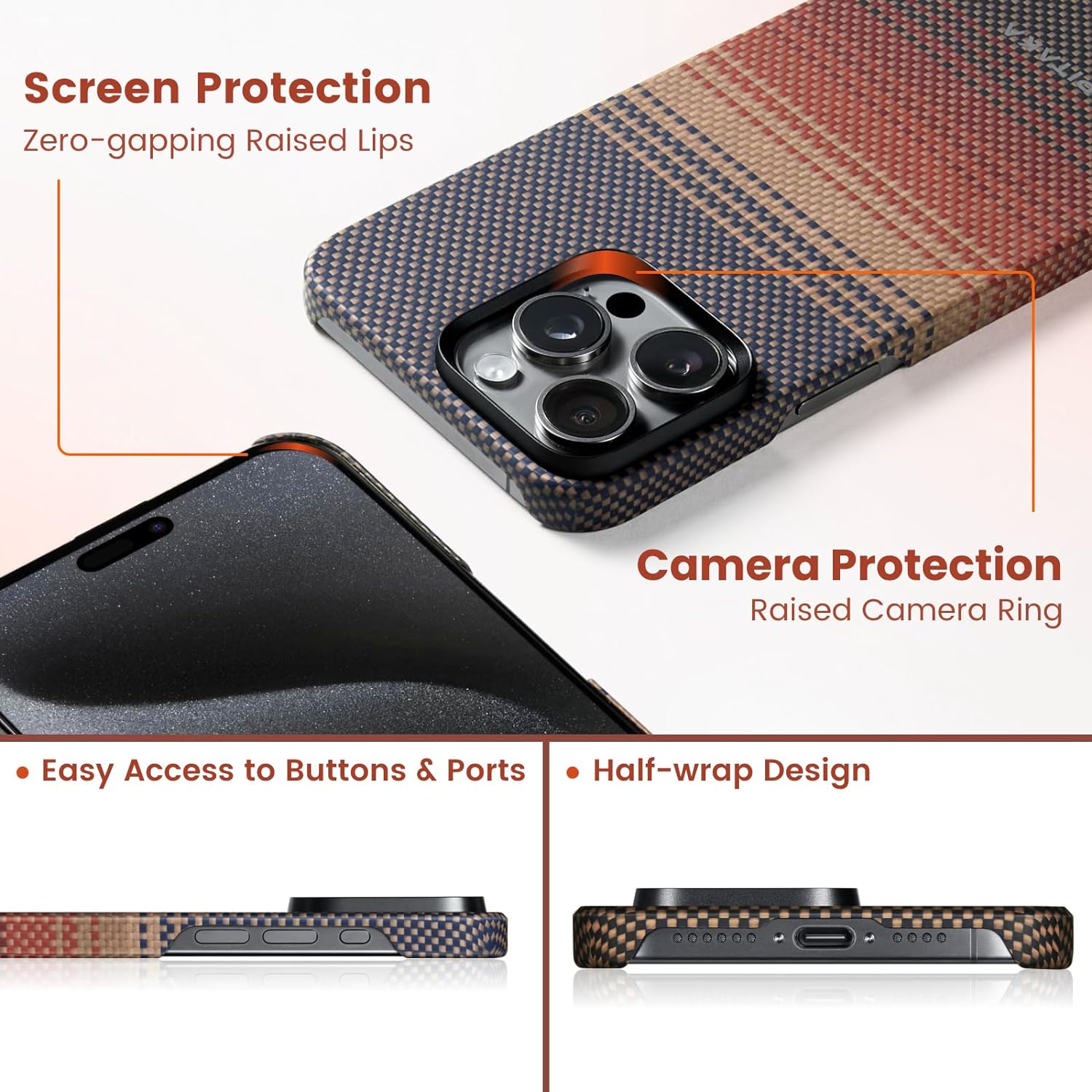 Чехол Pitaka Fusion Weaving MagEZ Case 5 для iPhone 15 Pro Max (6.7) Sunset