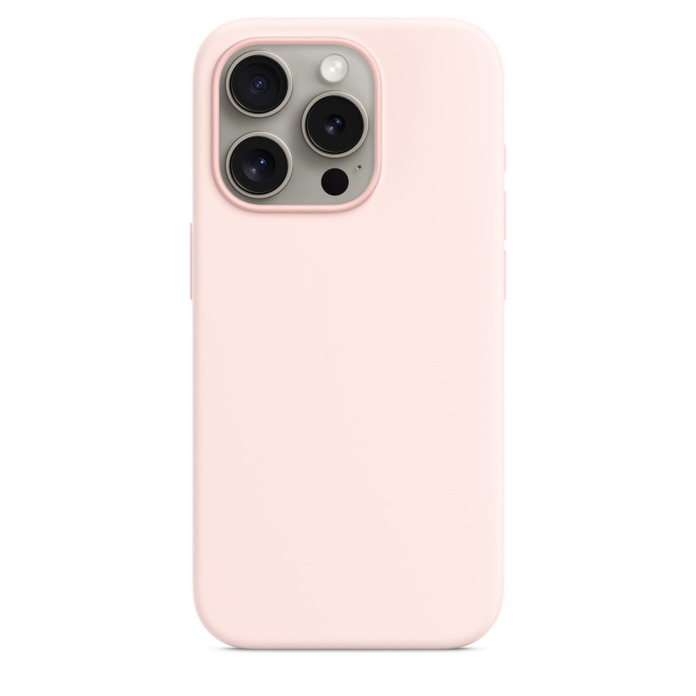 Силиконовый чехол Naturally Silicone Case with MagSafe Light Pink для iPhone 15 Pro