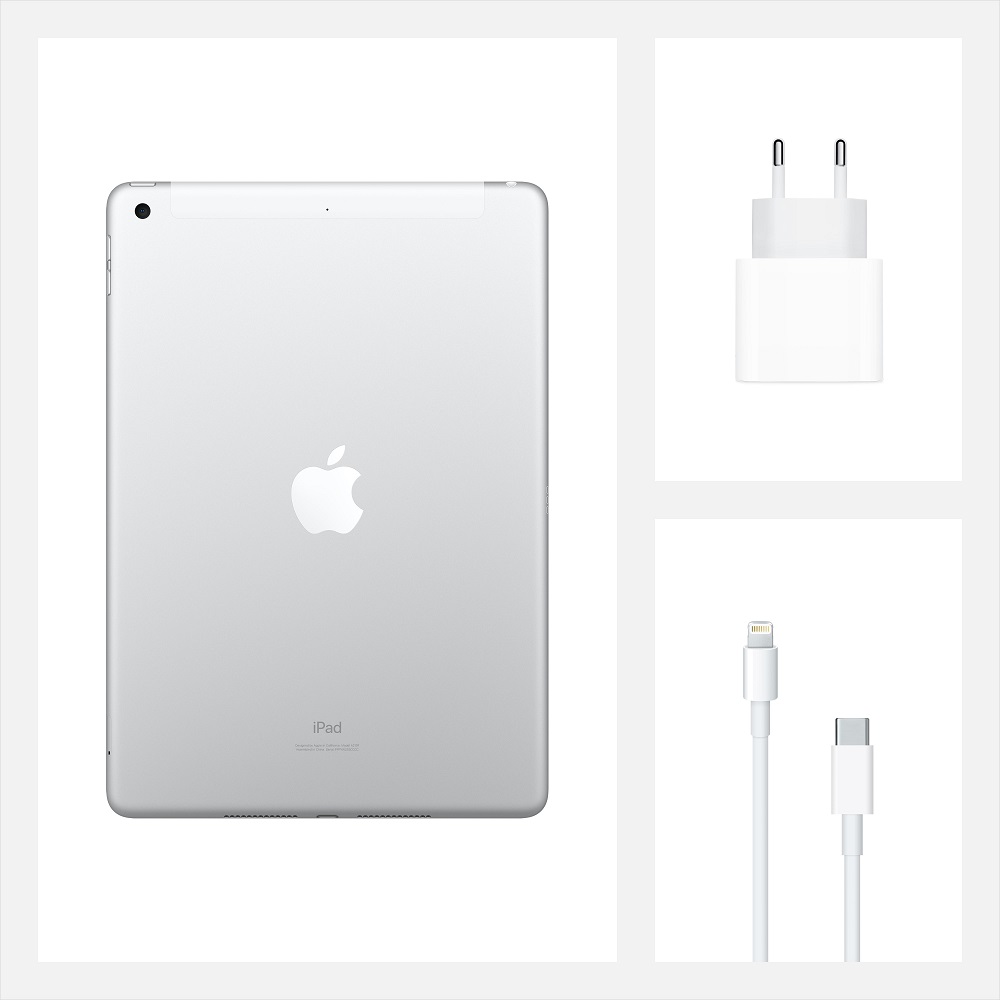 Планшет Apple iPad (2020) 128Gb Wi-Fi + Cellular Silver (MYMM2RU/A)
