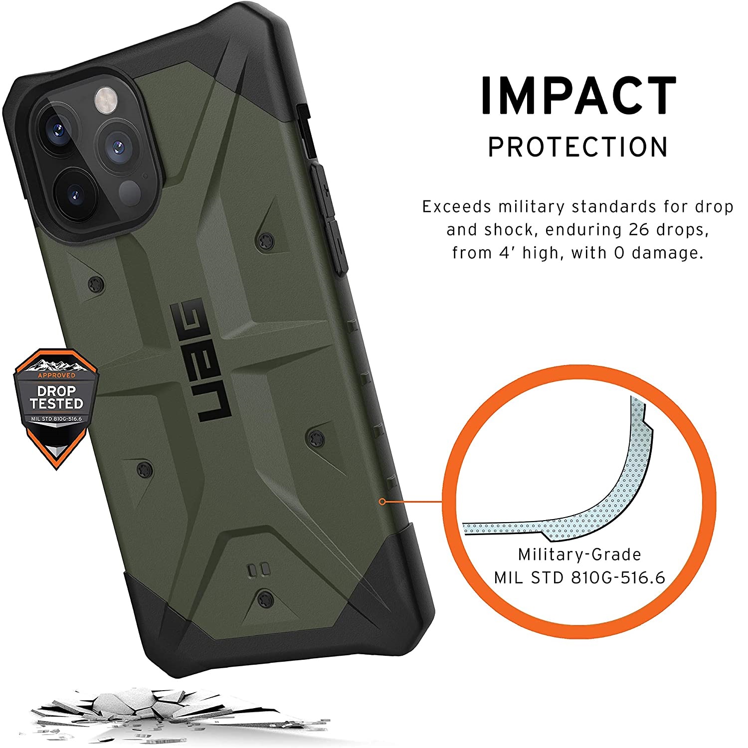 Противоударный защитный чехол UAG Pathfinder Series Case Olive для iPhone 12 Pro Max