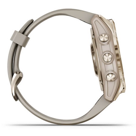 Умные часы Garmin fenix 7S – Sapphire Solar Edition Cream Gold Titanium with Light Sand Band (010-02539-21)