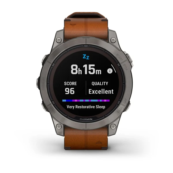 Умные часы Garmin fenix 7 Pro – Sapphire Solar Edition Titanium with Chestnut Leather Band (010-02777-30)