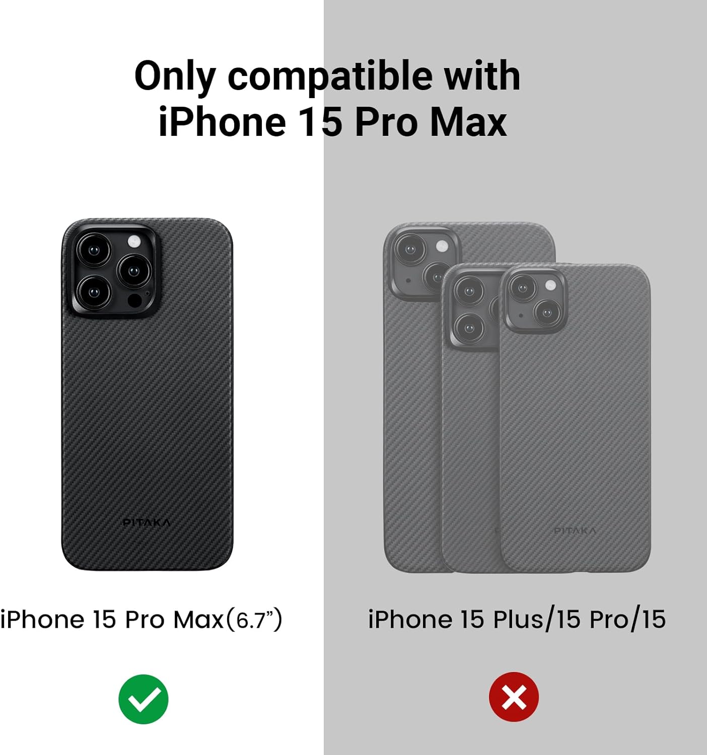 Чехол Pitaka MagEZ Case 4 для iPhone 15 Pro Max (6.7) Black/Grey Twill