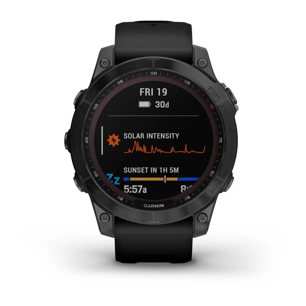 Умные часы Garmin fenix 7 – Sapphire Solar Edition Black DLC Titanium with Black Band (010-02540-35)