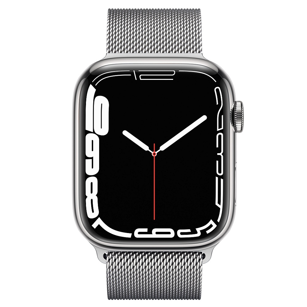 Часы Apple Watch Series 7 GPS + Cellular 45mm (MKJW3) (Silver Stainless Steel Case with Milanese Loop)