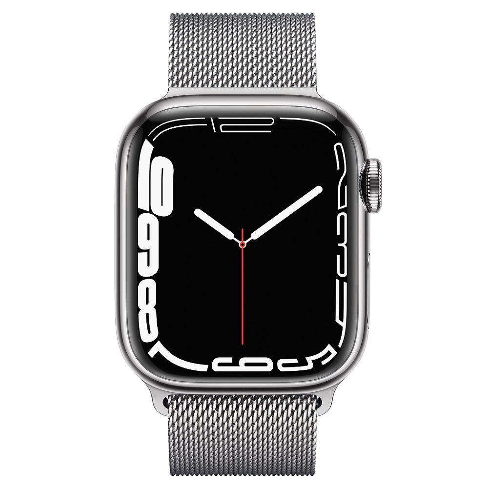 Часы Apple Watch Series 7 GPS + Cellular 41mm (MKHX3) (Silver Stainless Steel Case with Milanese Loop)