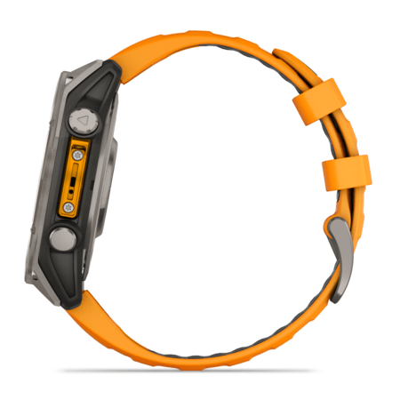 Умные часы Garmin fenix 8 – 47 mm AMOLED Sapphire titanium with a spark orange/graphite silicone band (010-02904-11)