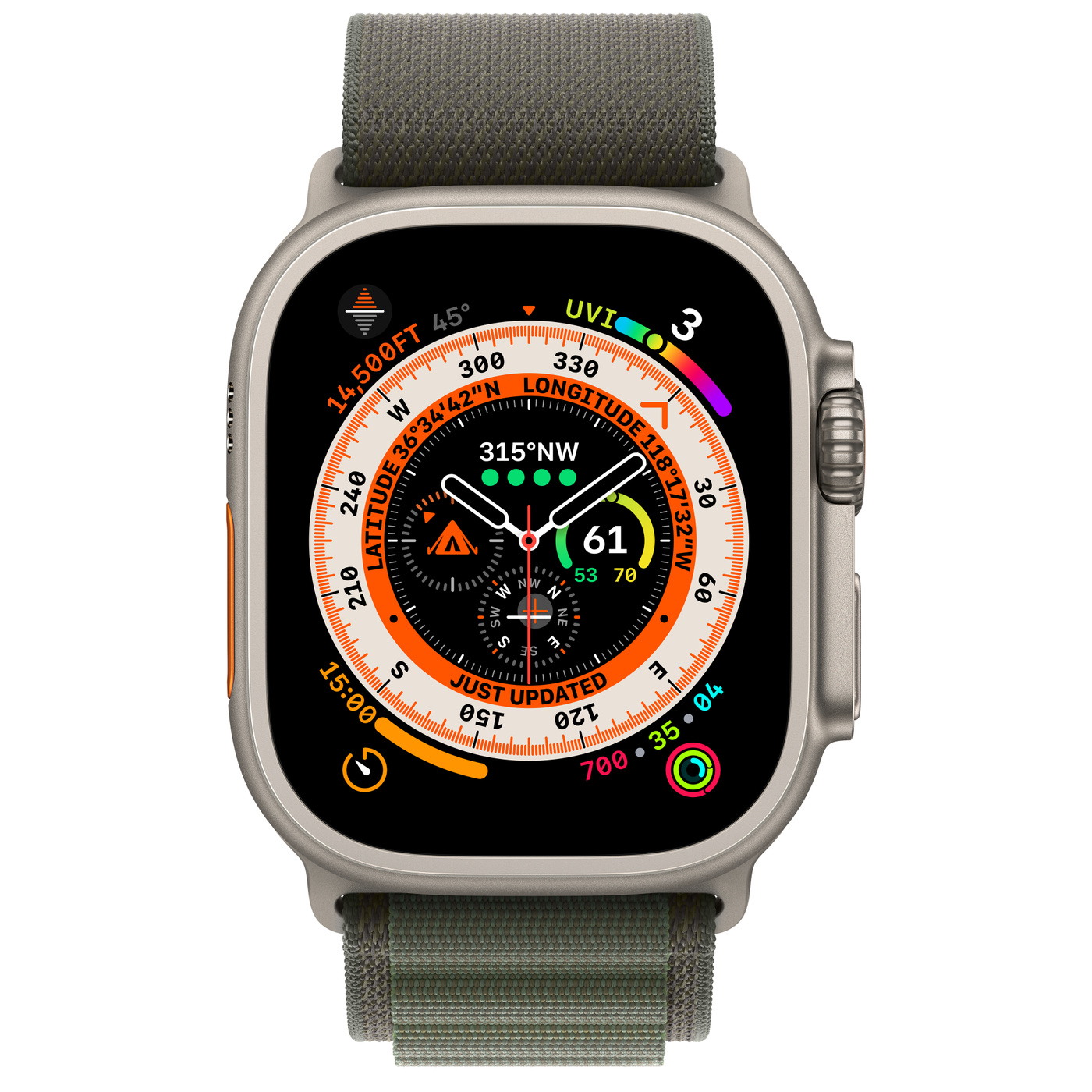 Умные часы Apple Watch Ultra 49 мм Titanium Case Alpine Loop Green L