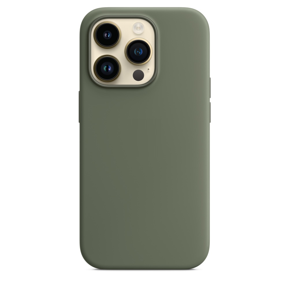 Силиконовый чехол Naturally Silicone Case with MagSafe Olive для iPhone 14 Pro