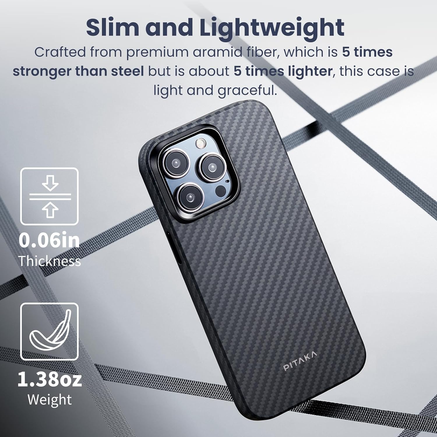 Чехол Pitaka MagEZ Case Pro 4 для iPhone 15 Pro Max (6.7) Black/Grey Twill