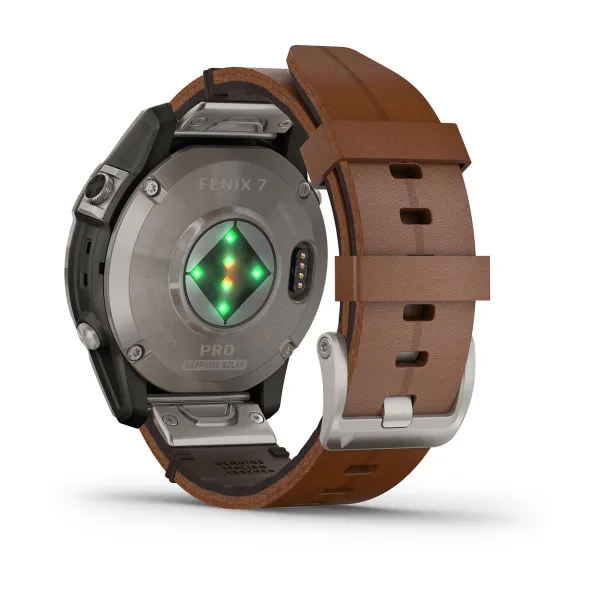 Умные часы Garmin fenix 7 Pro – Sapphire Solar Edition Titanium with Chestnut Leather Band (010-02777-30)