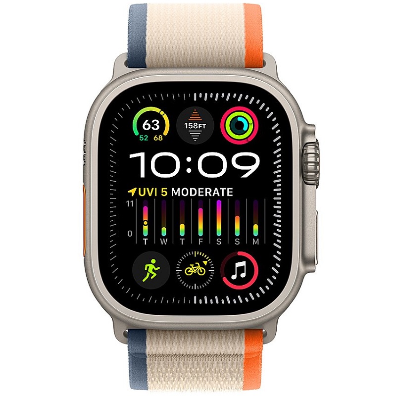 Умные часы Apple Watch Ultra 2 GPS + Cellular, 49mm Titanium Case with Orange/Beige Trail Loop - M/L