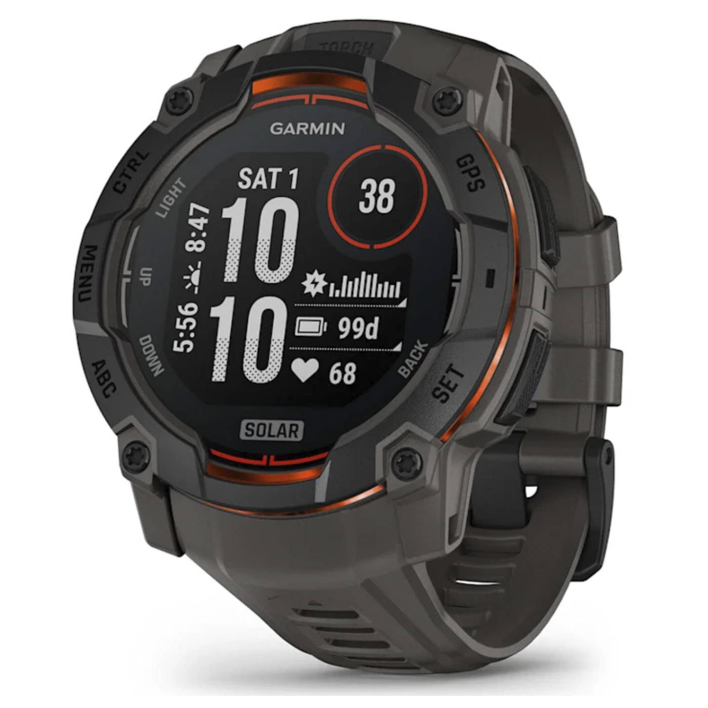 Умные часы Garmin Instinct 3 – 50 mm, Solar Black with Charcoal Band (010-02935-00)