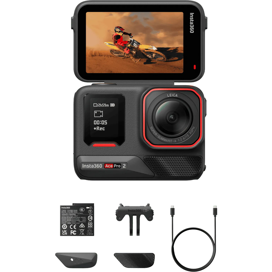 Экшн-камера Insta360 Ace Pro 2 Single Battery Standard Bundle Midnight Black