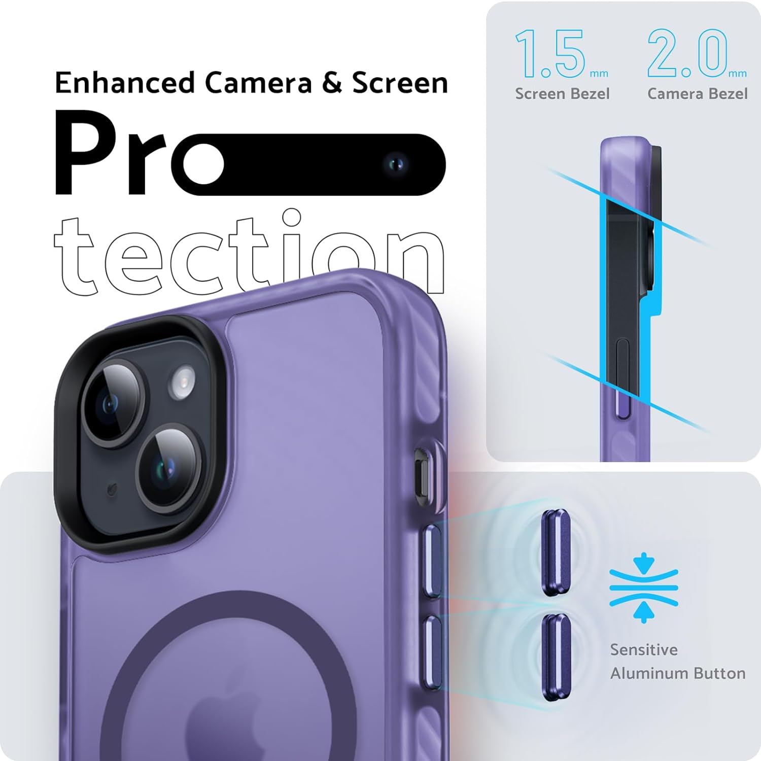 Чехол Gurdini Nano Series with Magsafe Purple для iPhone 15