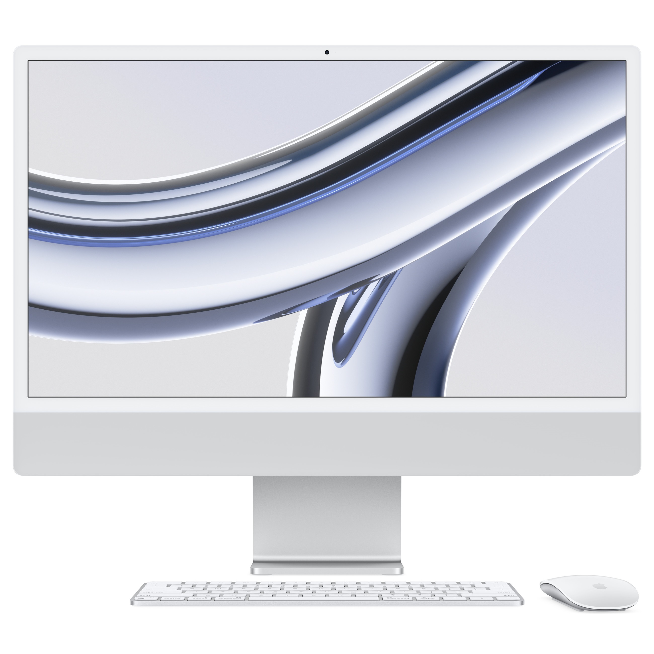 Моноблок Apple iMac 24 4.5K 2023 Silver (MQR93RU/A) M3/8GB/256GB SSD/Apple graphics 8-core/Wi-Fi/BT/MacOS