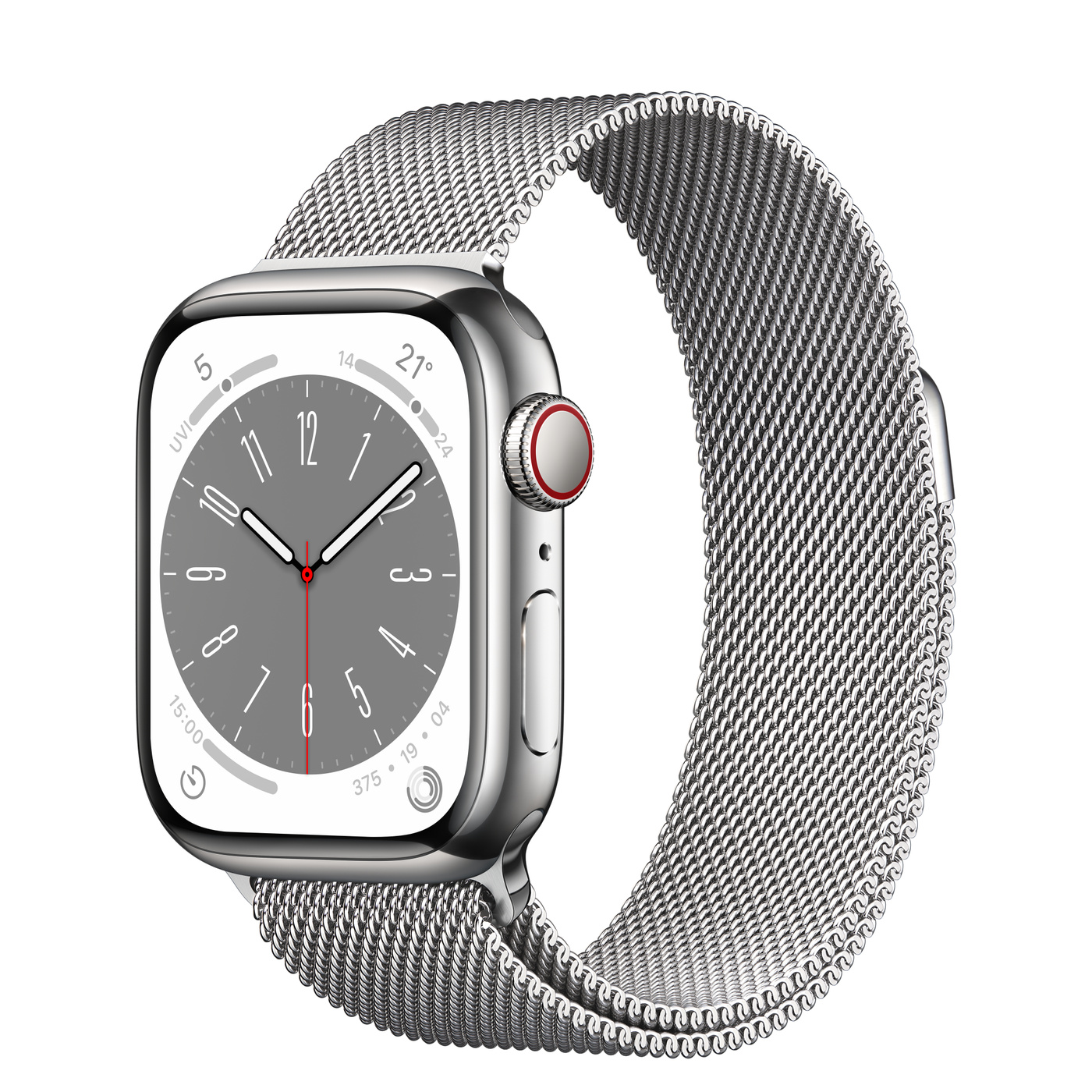 Часы Apple Watch Series 8 GPS + Cellular 41mm (Silver R Stainless Steel Case with Milanese Loop)