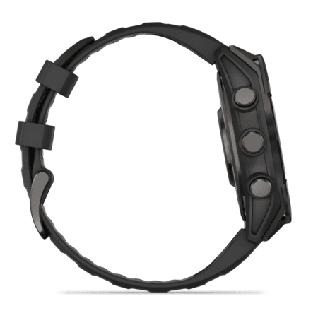 Умные часы Garmin fenix 8 – 47 mm AMOLED Sapphire carbon gray DLC titanium with black/pebble gray silicone (010-02904-21)