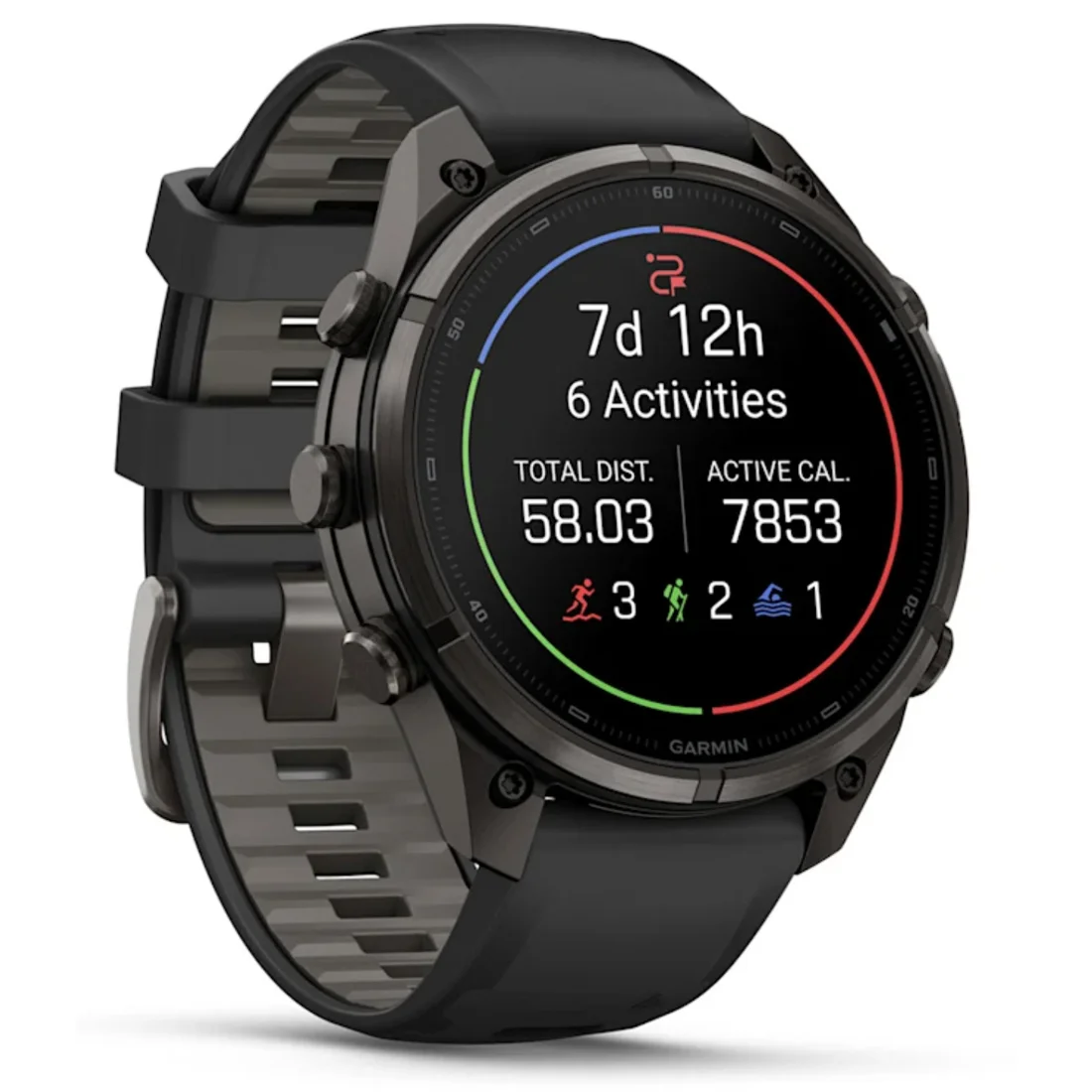 Умные часы Garmin fenix 9 Pro - 47mm Carbon Gray DLC Titanium with Black/Pebble Grey Silicone Band (010-04336-16)